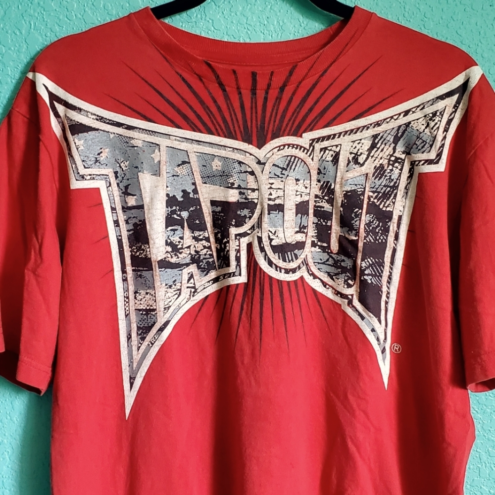 Tapout MMA Red Black Short Sleeve Shirt Boys Size XL 18 /20
